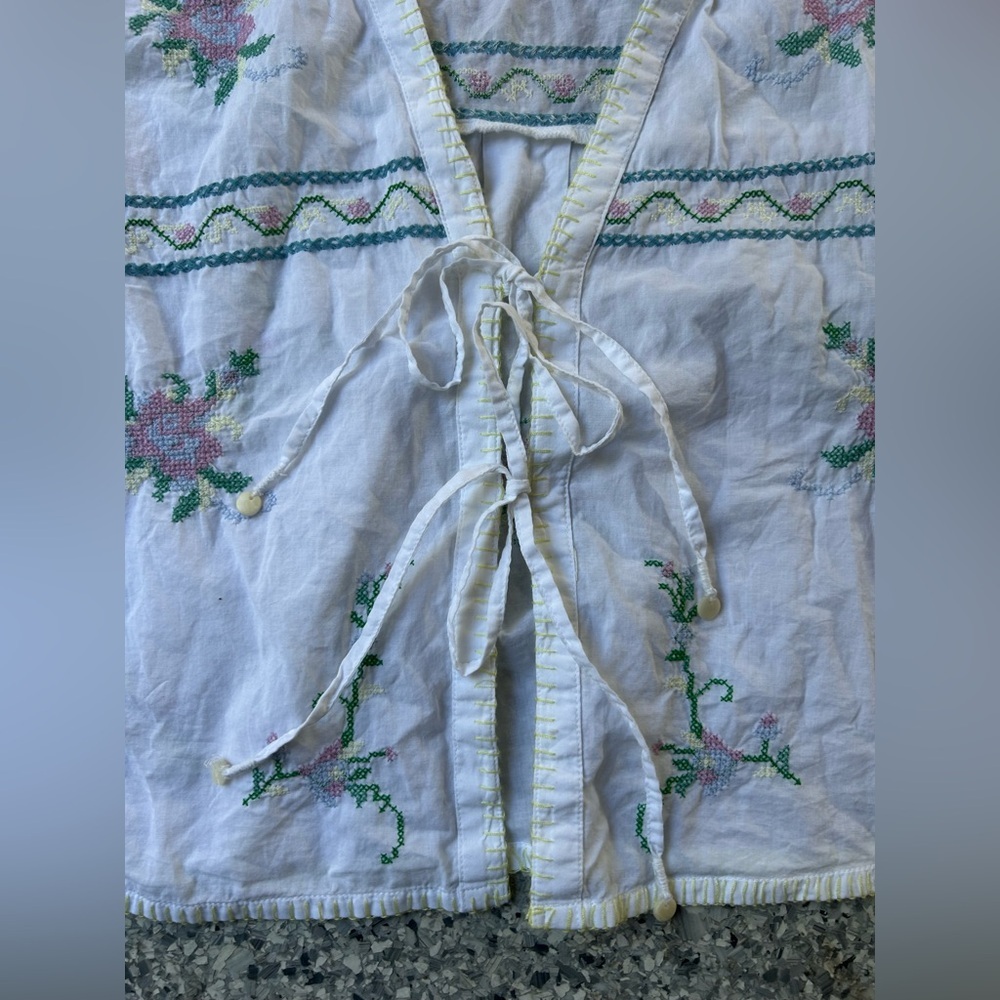 AE Collared Tie Front Embroidered Shirt - Picture 13 of 16